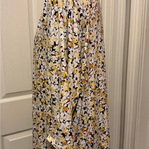 J. Jill Yellow and Blue V-Neck Bishop Sleeve Top - Picture 7 of 10